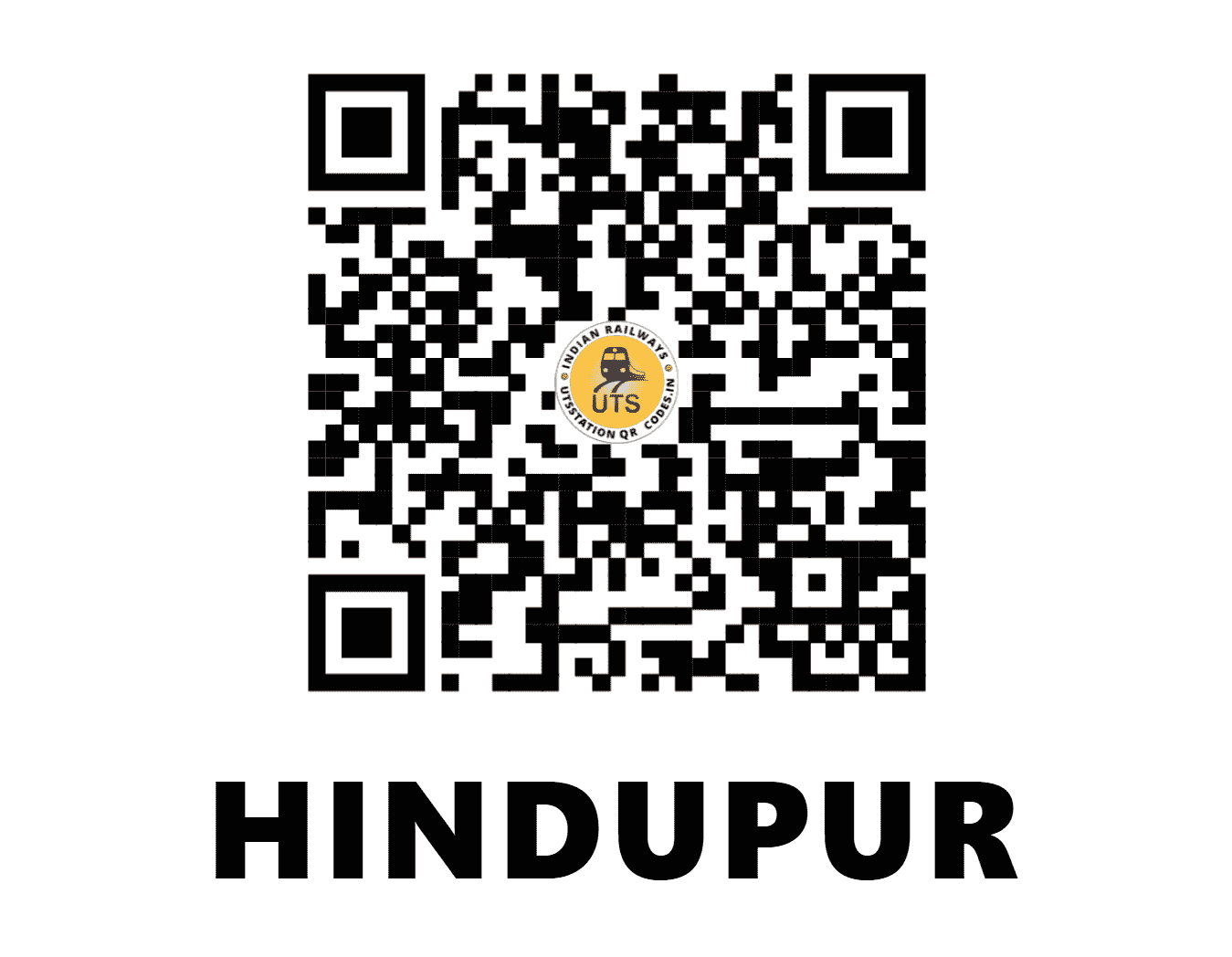 UTS QR Code for HINDUPUR - HUP - SW (ANDHRA PRADESH)